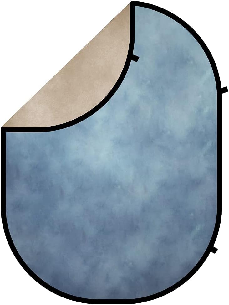 Kate Hintergrund 1,5x2m Zusammenklappbarer Hintergrund Hellbrauner doppelseitiger Hintergrund Blaue