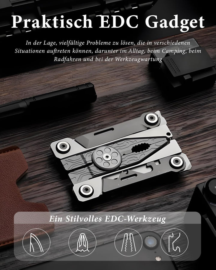 Multitool Werkzeug, 14 in 1 Kompaktes Multitool Werkzeug, Faltbares - Zange, Messer, Flaschenöffner,