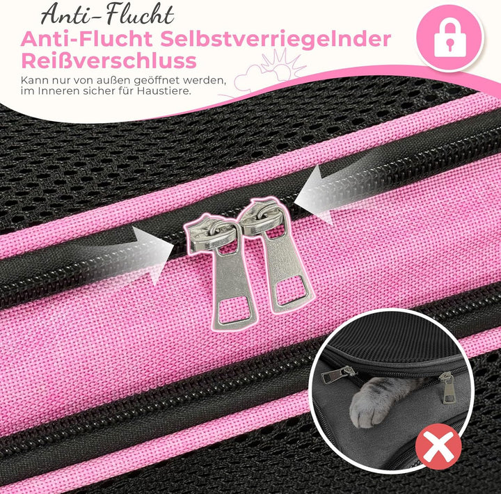 Lohofrnny Transporttasche Katze, Transportbox für Katze Hund, Katzentransporttasche, Faltbare Hausti