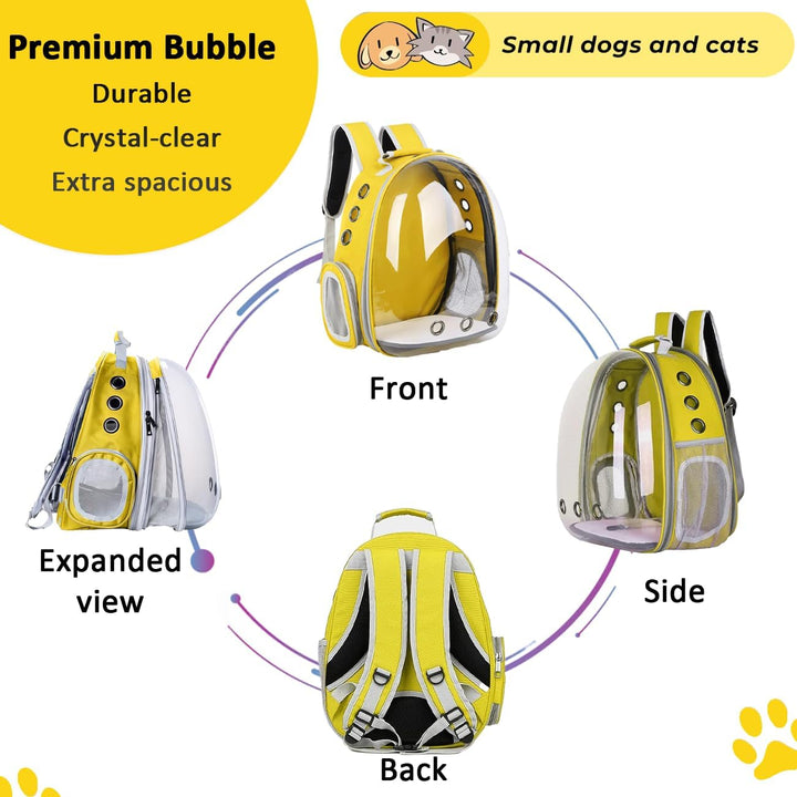 Erweiterbar Katzenrucksack Hunderucksack, Vorderrucksack für Katzen und Kleine Hunde, mit transparen