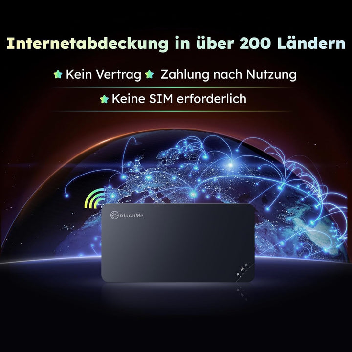 GlocalMe U3 4G LTE Mobiler WLAN Router, MIFI mit 1GB globalen Daten und 8GB EU Daten, Keine SIM-Kart
