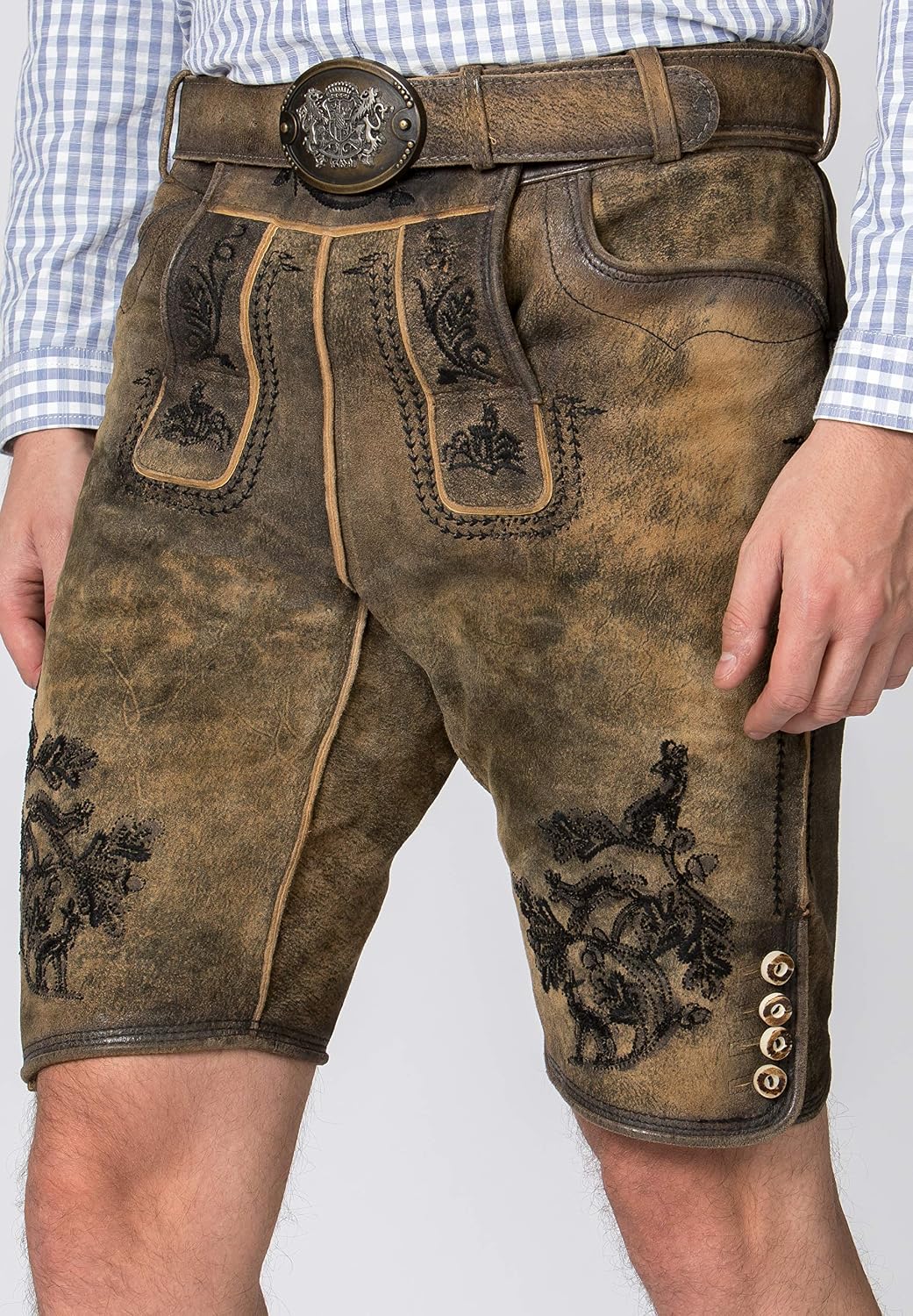 Stockerpoint Herren Trachtenlederhose Hartl 52 Oid Gespeckt Schwarz, 52 Oid Gespeckt Schwarz