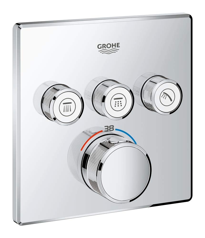 GROHE Grohtherm SmartControl - Brause- &amp; Duschsystem -Thermostat (3 Absperrventile, ultraflaches Des