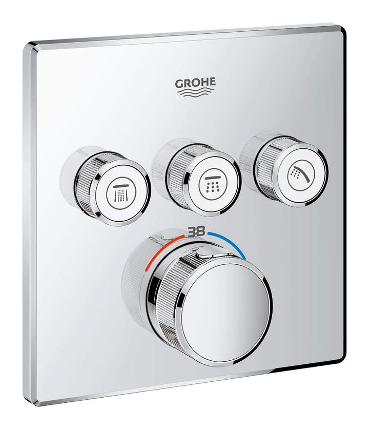 GROHE Grohtherm SmartControl - Brause- &amp; Duschsystem -Thermostat (3 Absperrventile, ultraflaches Des
