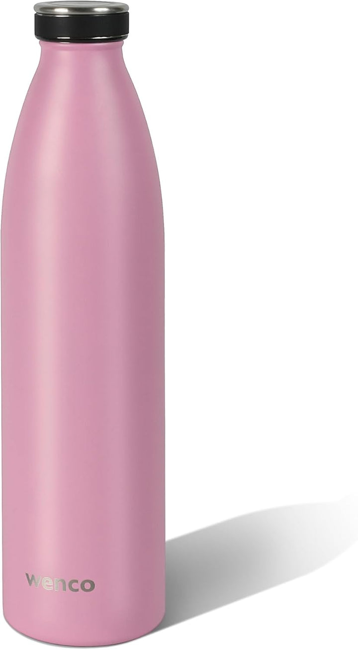 wenco Trinkflasche Edelstahl 1l / 1000ml isoliert und auslaufsicher für kalte und heisse Getränke au