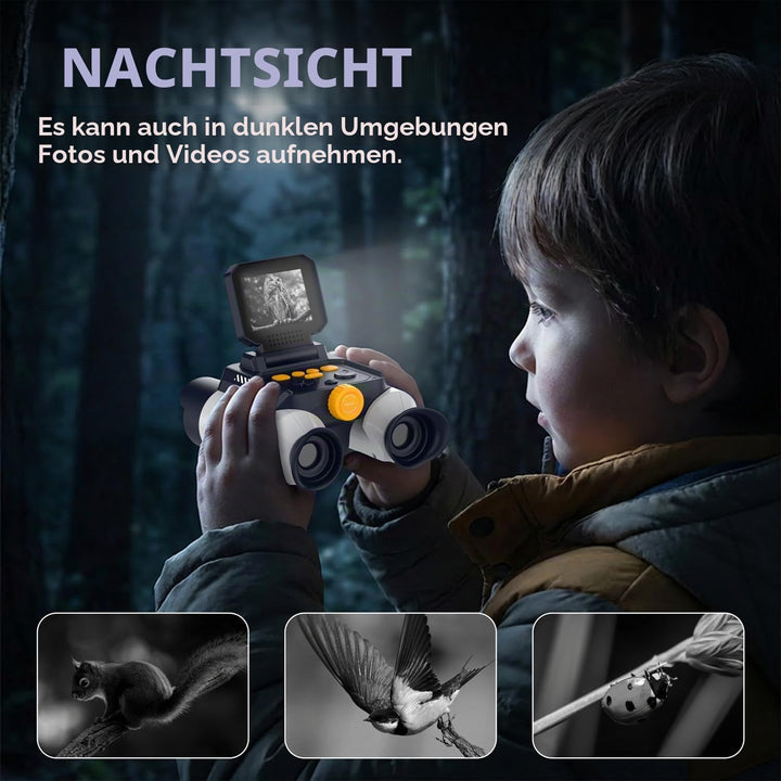 Kinder Fernglas mit Kamera,2,4-Zoll-Bildschirm,10x25 Fernglas für Kinder,Nachtsichtfunktion,geeignet