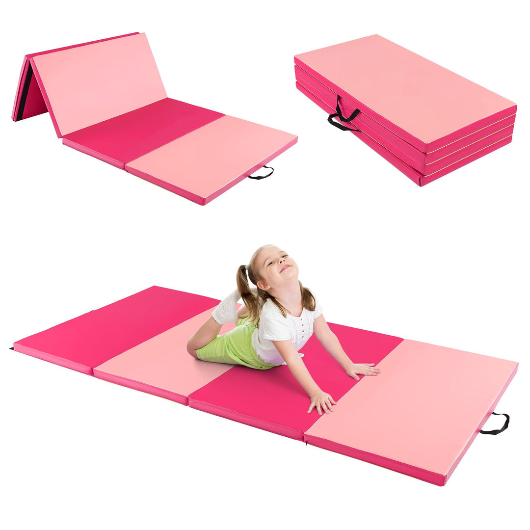 COSTWAY Weichbodenmatte klappbar, Gymnastikmatte tragbar, Yogamatte Turnmatte Klappmatte Fitnessmatt
