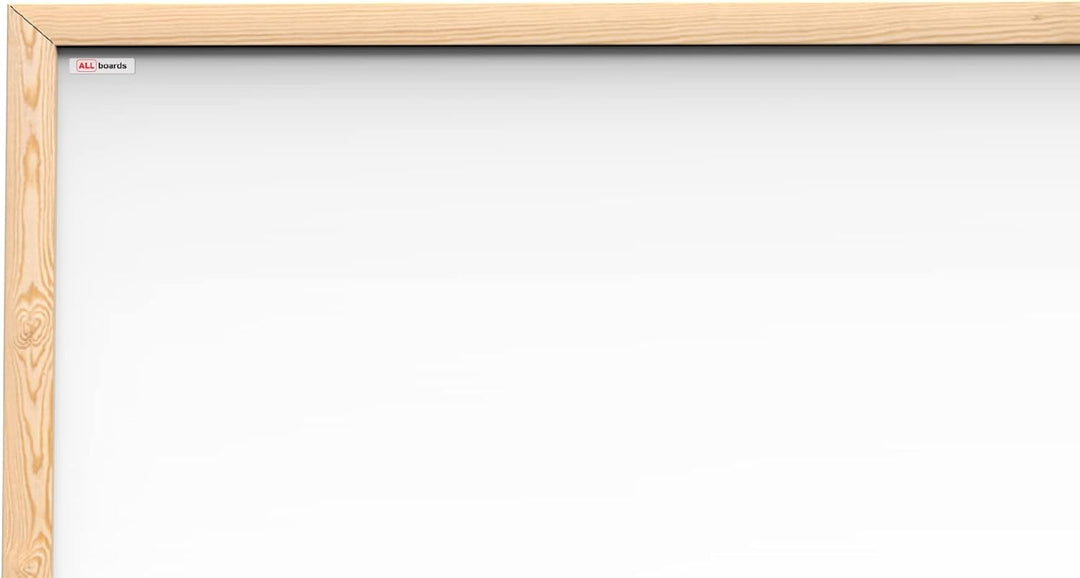 ALLboards Whiteboard mit Holzrahmen 80x50cm Magnettafel Weiss Magnetisch, Trocken Abwischbar 80x50cm