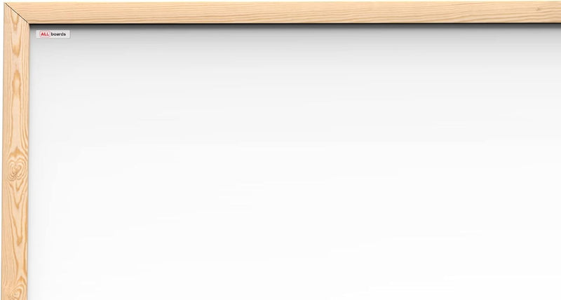 ALLboards Whiteboard mit Holzrahmen 80x50cm Magnettafel Weiss Magnetisch, Trocken Abwischbar 80x50cm