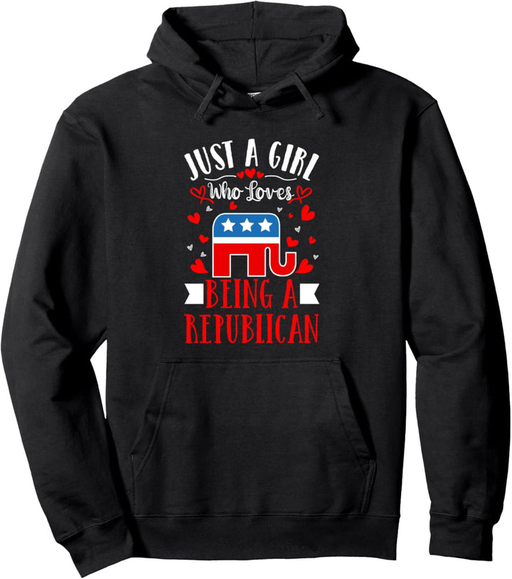 Just A Girl Who Loves Being A Republican - Voter Valentines Pullover Hoodie