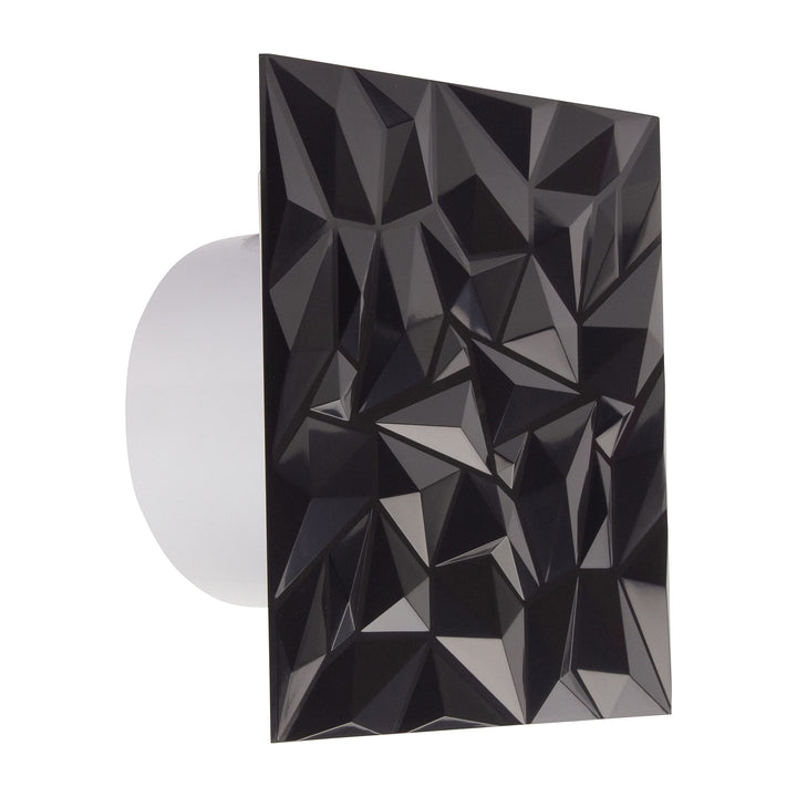 Badlüfter Wohnraumlüfter Diamant Panel anthrazit Ø 100 mm Zugschalter mit Rückstauklappe, Ø 100 mm Z