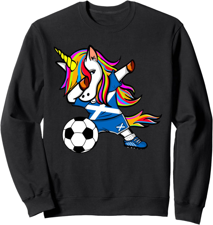 Dabbing Unicorn Schottland Fussballtrikot schottischer Fussball Sweatshirt