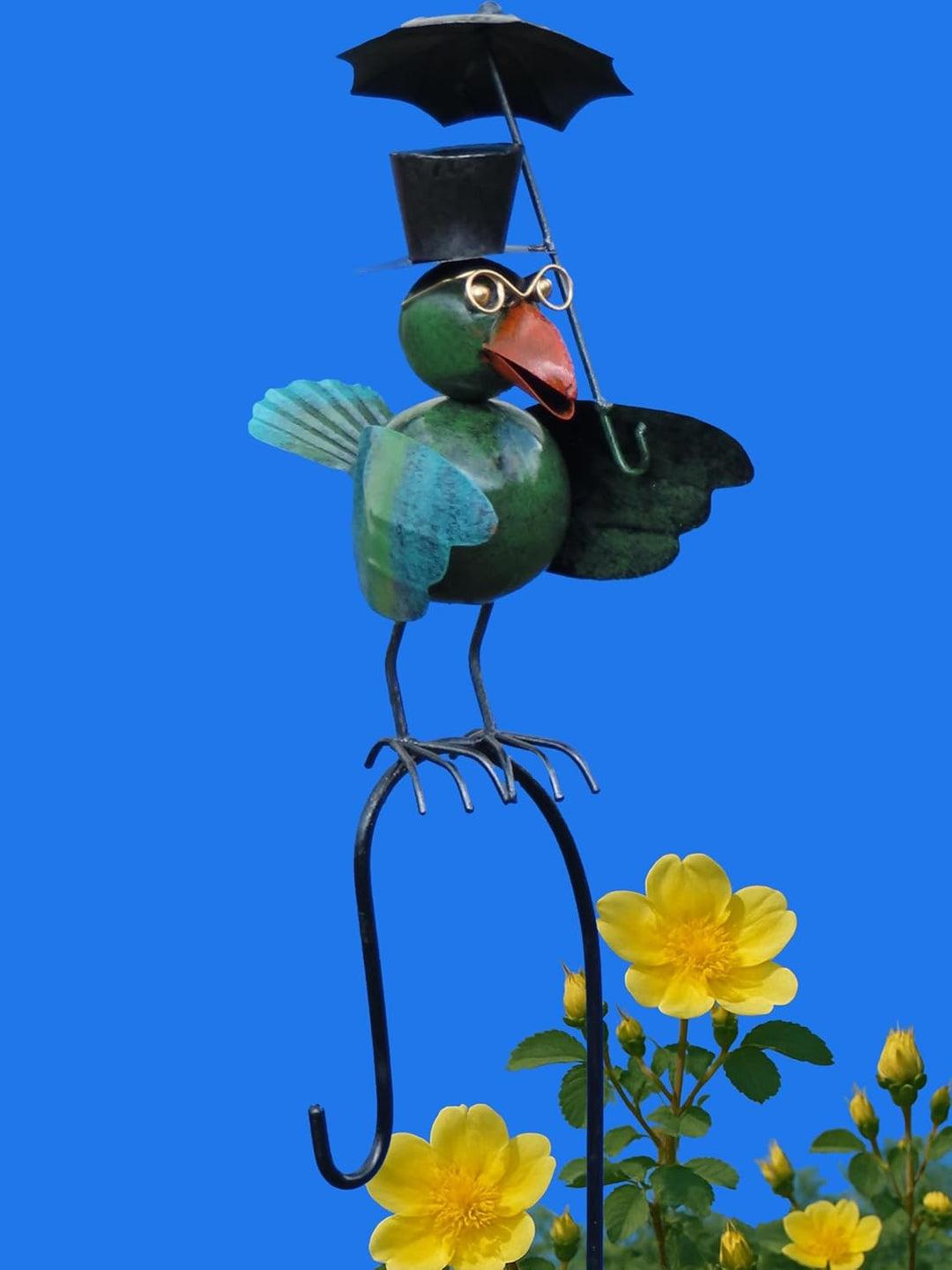 Pommerntraum ® | Regenmesser Niederschlagsmesser Pluviometer Vogel Regenschirm + Meisenknödelhalter