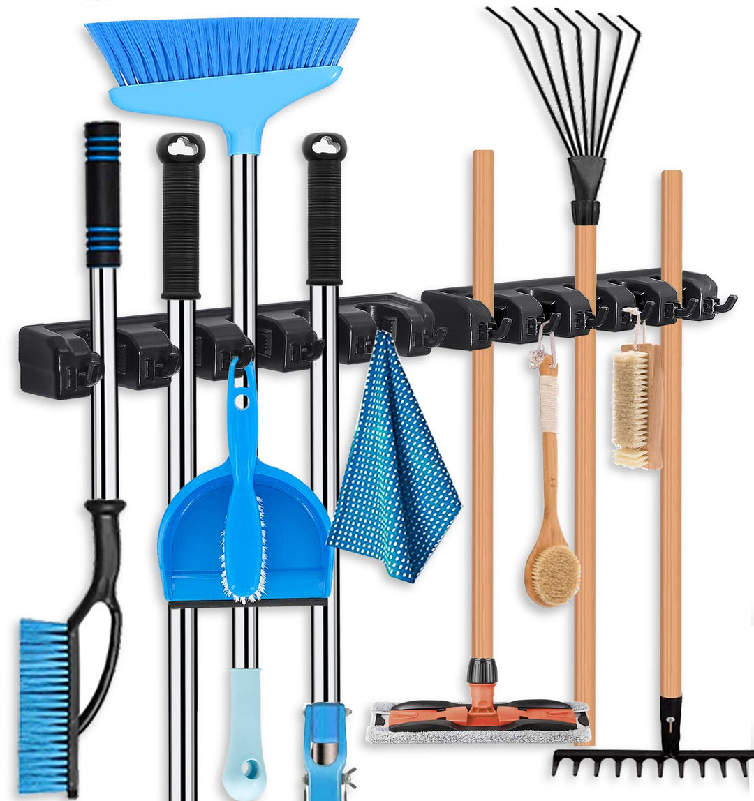 HYRIXDIRECT Besenhalter, Wandhalterung, Besen-Organizer, Mopp-Halter, Aufhänger, Gartenwerkzeug-Orga