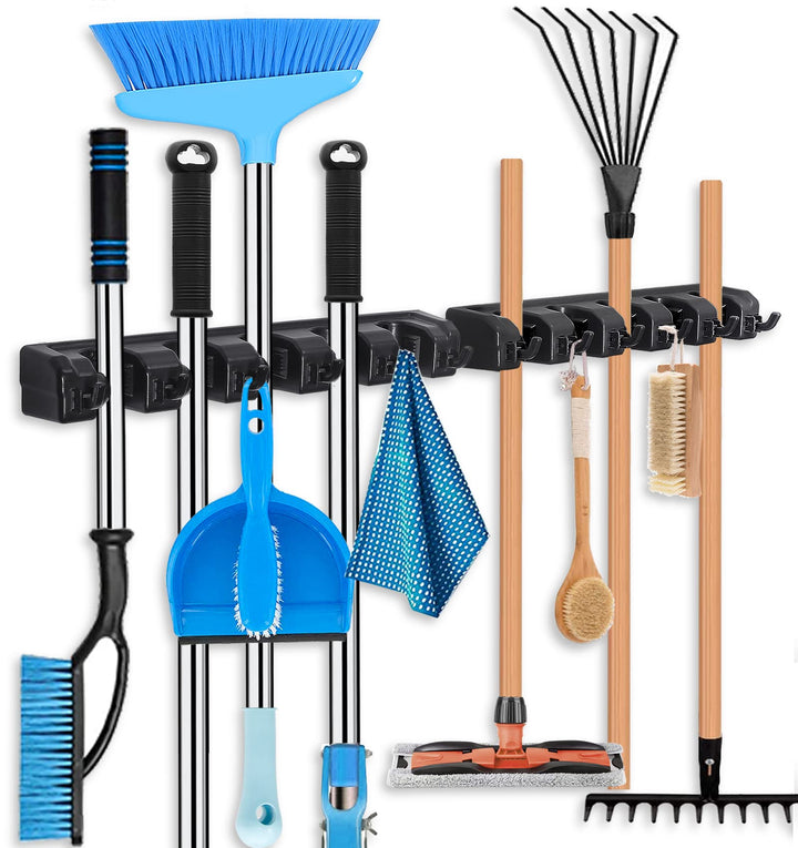 HYRIXDIRECT Besenhalter, Wandhalterung, Besen-Organizer, Mopp-Halter, Aufhänger, Gartenwerkzeug-Orga