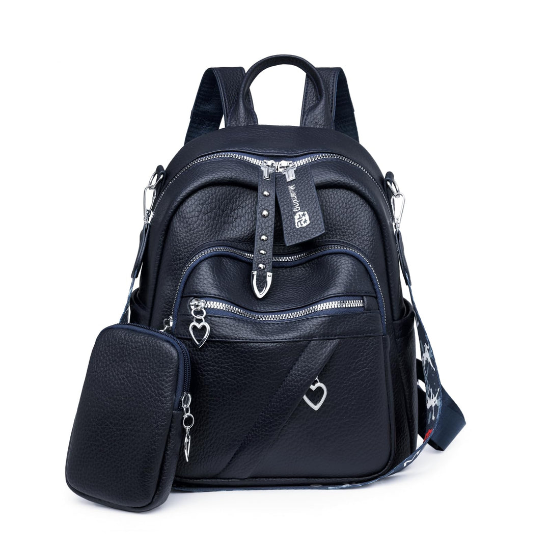 JANSBEN Leder Rucksack Damen Klein, Elegant Cityrucksack Modern Anti-Diebstahl Tagesrucksack Backpac