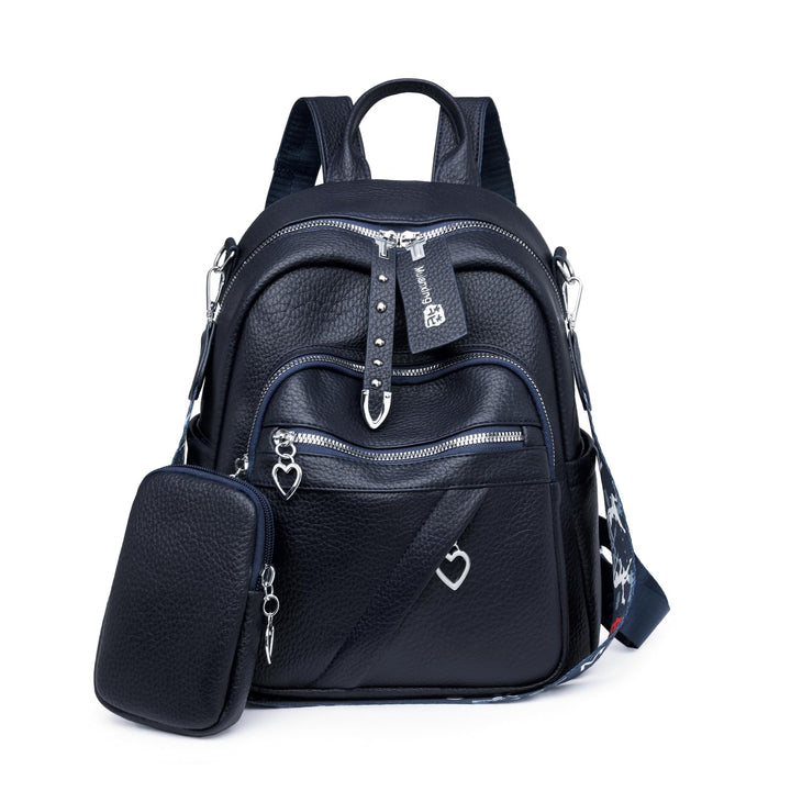 JANSBEN Leder Rucksack Damen Klein, Elegant Cityrucksack Modern Anti-Diebstahl Tagesrucksack Backpac
