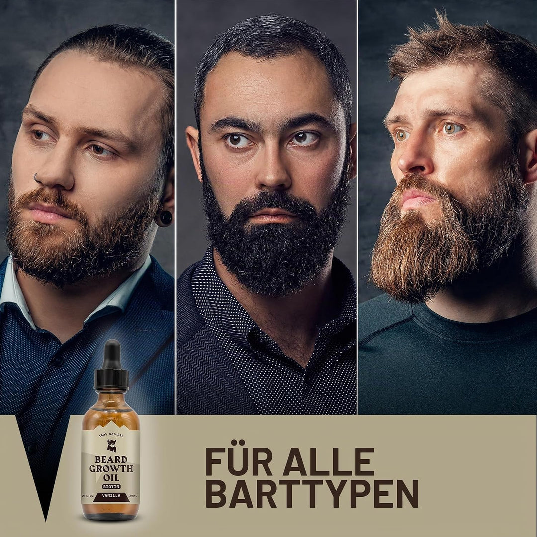Striking Viking Bartwuchsöl mit Biotin - Verdickendes und pflegendes Bartöl für Bartwuchs - natürlic