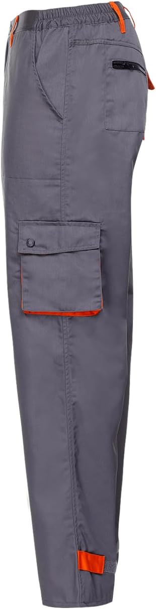 Stenso Desman Herren Arbeitshosen Bundhose - Cargohose - Grau/Orange 48, 48