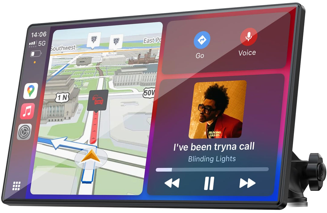 LAMTTO Wireless Carplay Display Für A-ppIe CarPlay und Android Auto 9 Zoll Touchscreen Display Bilds