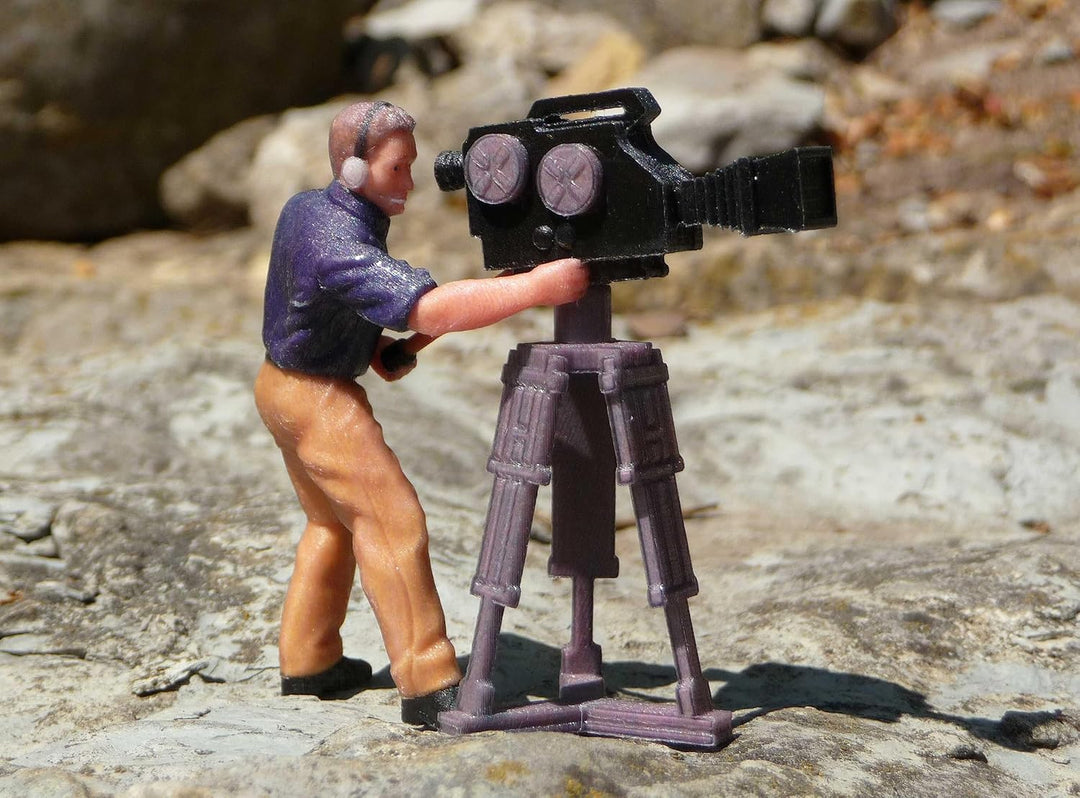 Generisch Figur 1:32 Kameramann mit Kamera für Slotcar TOP Dekoration