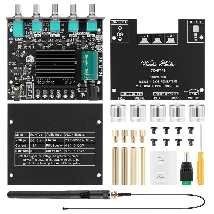 Bluetooth Verstärker Modul Hifi Stereo - 2.1 Audio Amplifier Board Mini Digital Endstufe Platine Bas