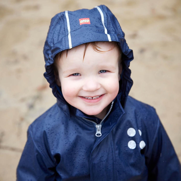 LEGO Wear Baby-Jungen Justice 101-RAIN Jacket Regenjacke Blau (Dark Navy 589) 3 Jahre, Blau (Dark Na