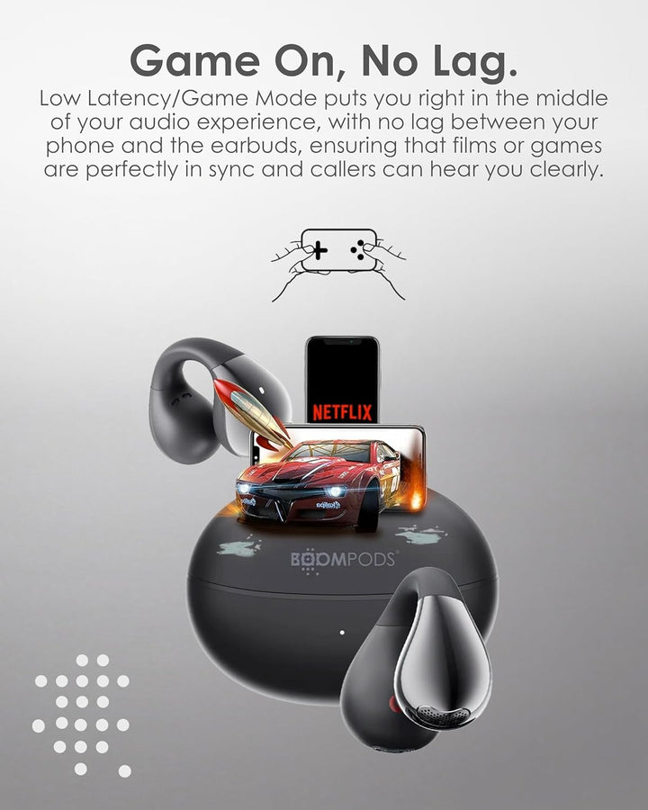 Boompods BOOMCLIP PRO - Open Ear Kopfhörer Bluetooth & Clip On Wireless Ohrclip-Ohrhörer mit 9 Std