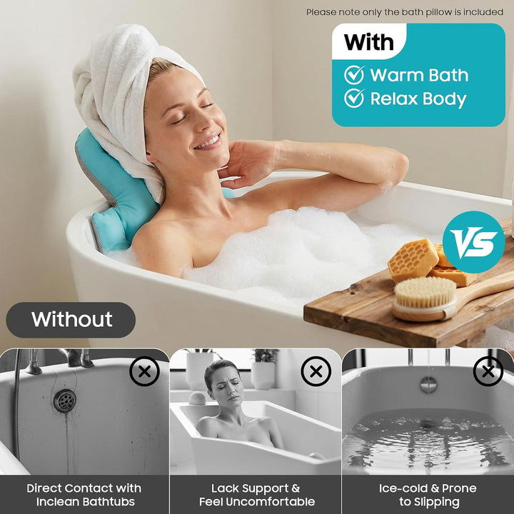 Badewannenkissen mit Saugnäpfen für Indoor Badewannen Badezimmer Gebrauch | Einfache Reinigung &amp; Auf