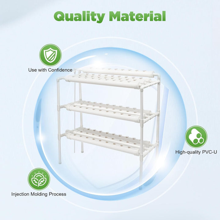 Futchoy Hydroponic Site Grow Kit 108/90 Plant Sites 3 Layer Plant Vegetable Garten Yard Terrasse, fü