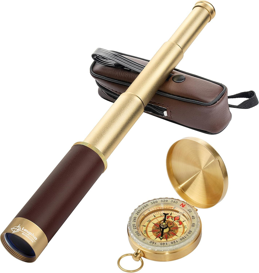 Laupha Retro Pirat Teleskop Monokular 25x30 Zoomable Vintage Kapitän Jack Spyglass BAK-4 Linse Fernr