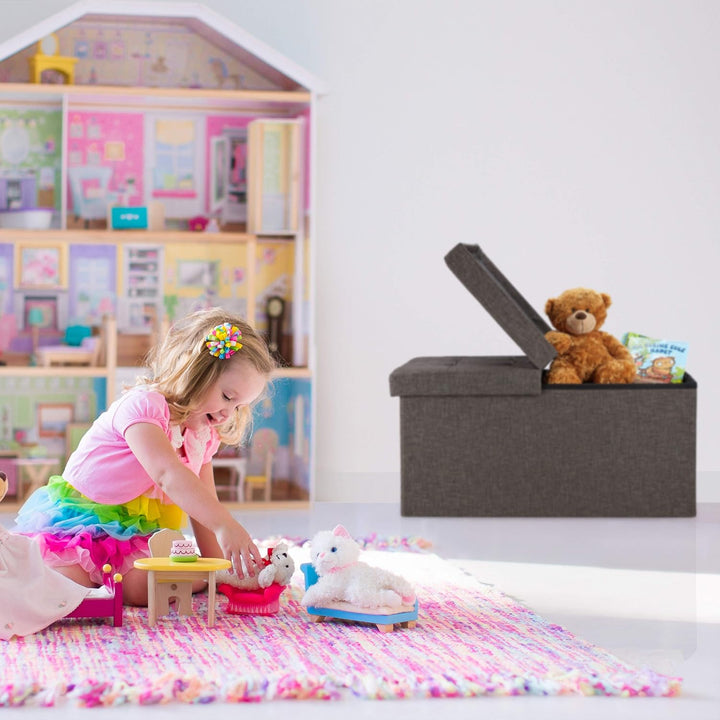 Relaxdays Sitzbank, mit Stauraum, faltbar, gepolstert, klappbarer Deckel, Flur, Wohn-& Schlafzimmer,