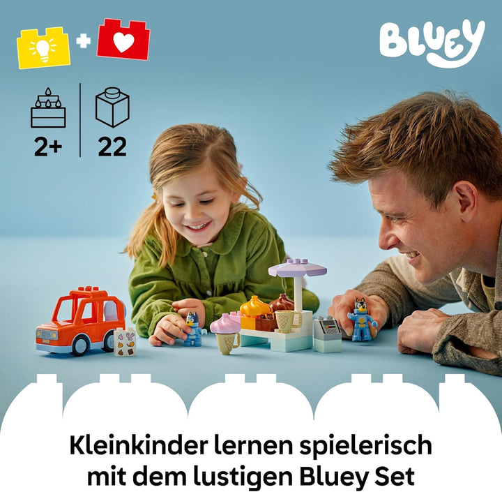 LEGO DUPLO Bluey: Ausflug zur Eisdiele mit Bluey - Lernspielzeug für Kleinkinder - Mit Spielzeug Aut