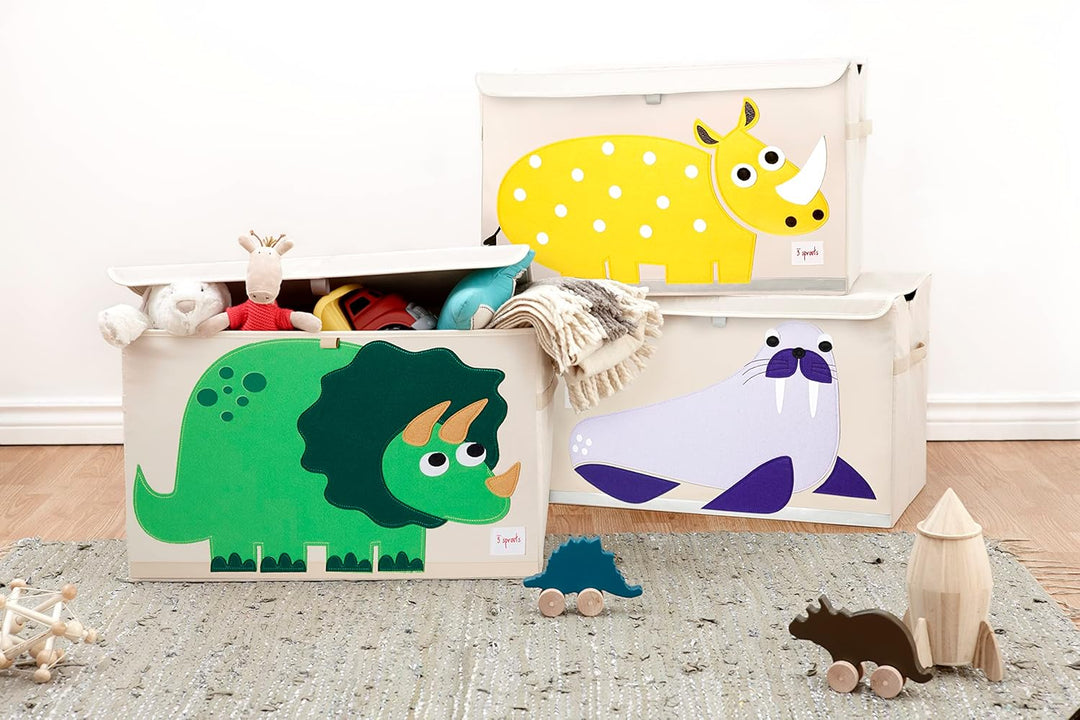 3 Sprouts Spielzeugkiste mit Deckel – Aufbewahrungsbox für Kinderzimmer, Spielzeugbox für Kinder, Sp
