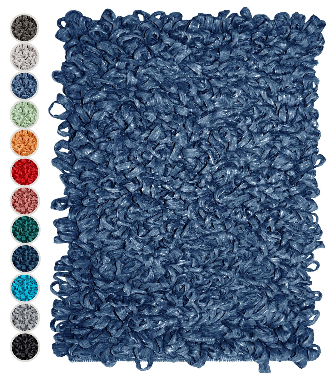 Lashuma Badezimmer Teppich Jeansblau, geeignet für Fussbodenheizung 50x70 cm 50x70 cm Jeansblau, 50x