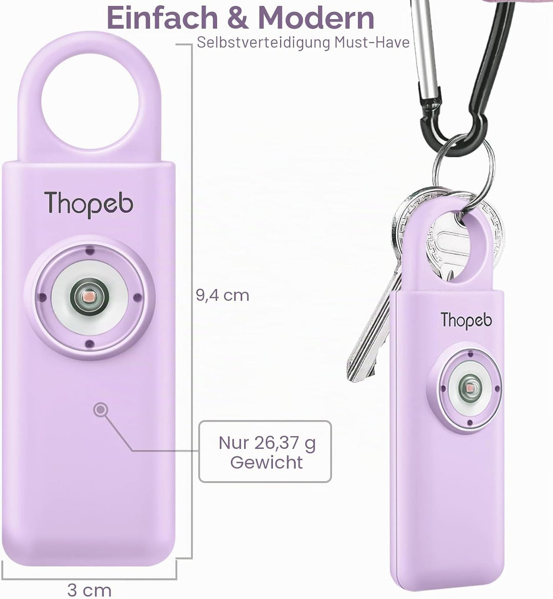 Thopeb® Birdie Persönlicher Sicherheitsalarm für Frauen – Selbstverteidigung Schlüsselanhänger – per