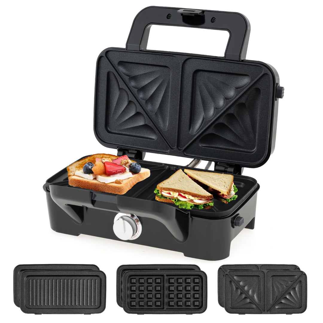 SOARS Sandwichmaker 3-in-1, 1200 W, elektrische Panini-Maschine mit 5 einstellbaren Temperaturen, do