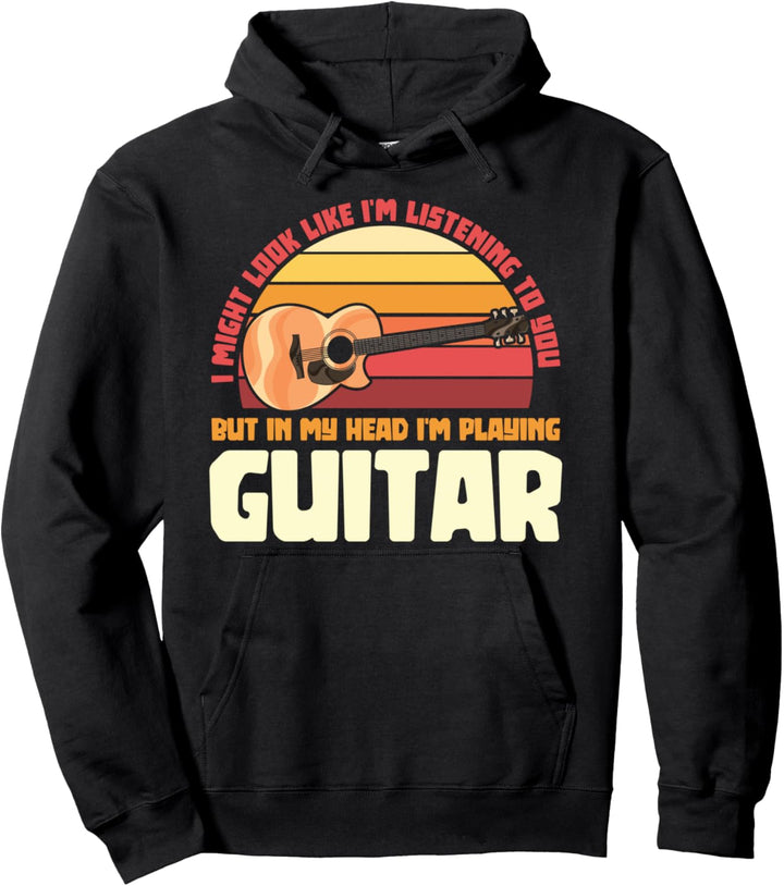 In meinem Kopf spiele ich Gitarre Akustik Gitarrist Pullover Hoodie
