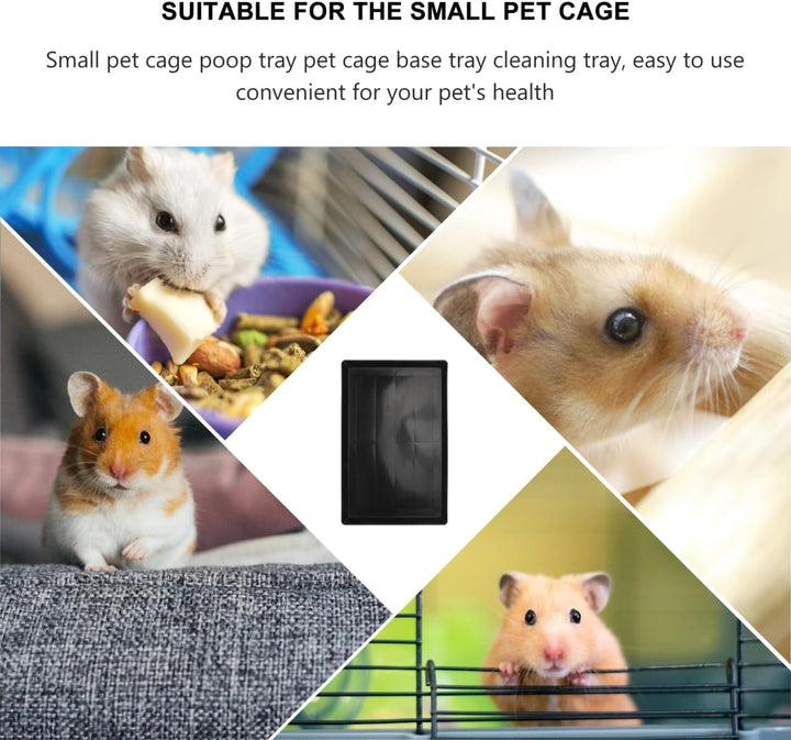 TOYANDONA Plastik Haustierkäfig Bodenwanne Schwarz Auslaufsichere Geruchsresistente Reinigungsschale