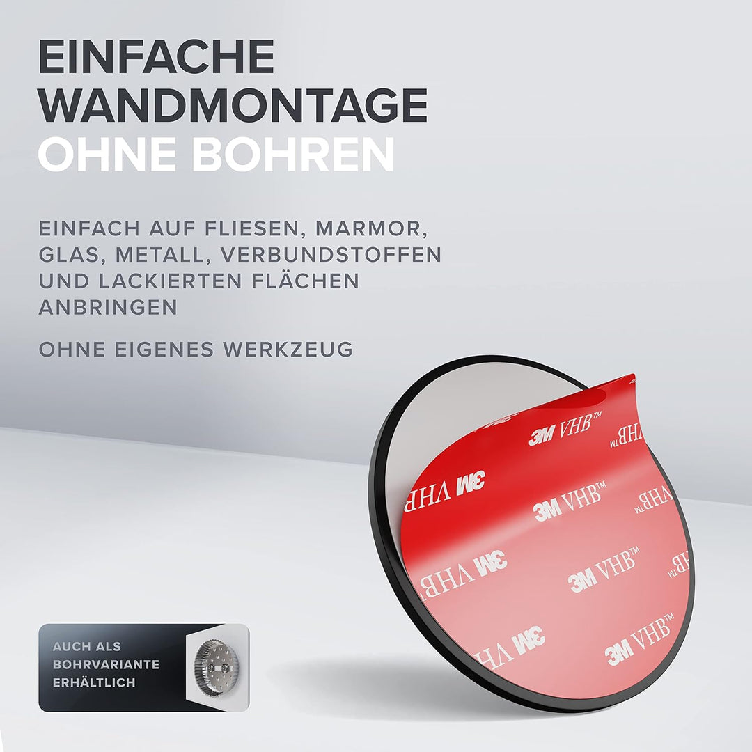 Toilettenpapierhalter Tromoy ohne Bohren schwarz | Klorollenhalter selbstklebend in Edelstahl | WC R