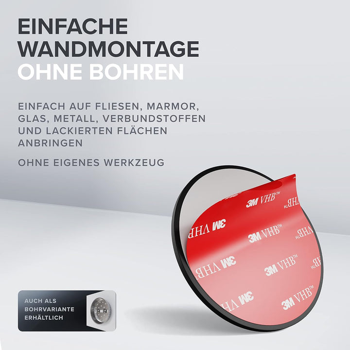 Toilettenpapierhalter Tromoy ohne Bohren schwarz | Klorollenhalter selbstklebend in Edelstahl | WC R