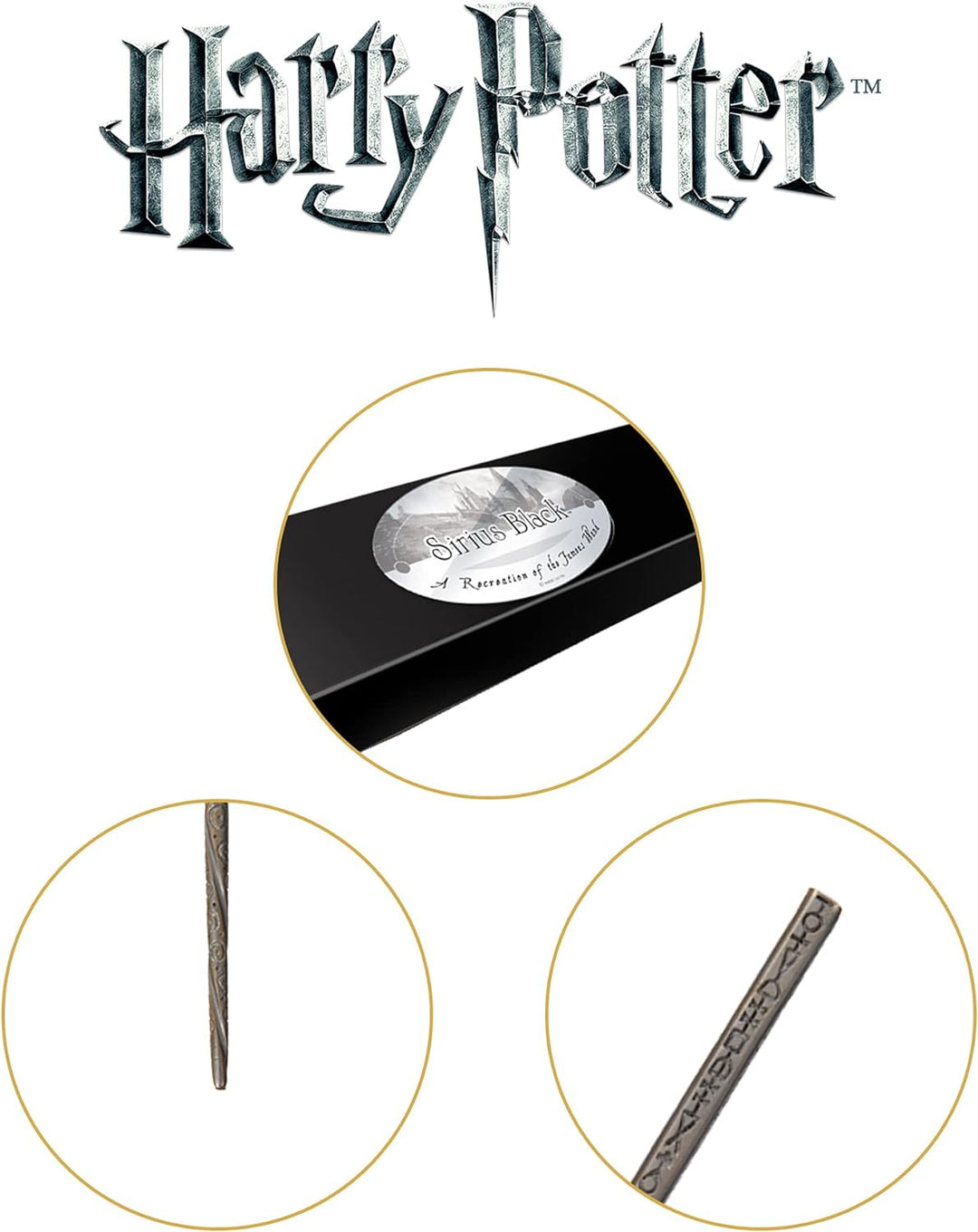 The Noble Collection - Sirius Black Character Wand - 15.5in (39cm) Harry Potter Wand with Name Tag -
