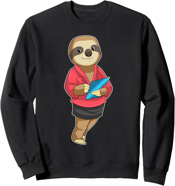 Faultier Sekretärin Notizzettel Sweatshirt