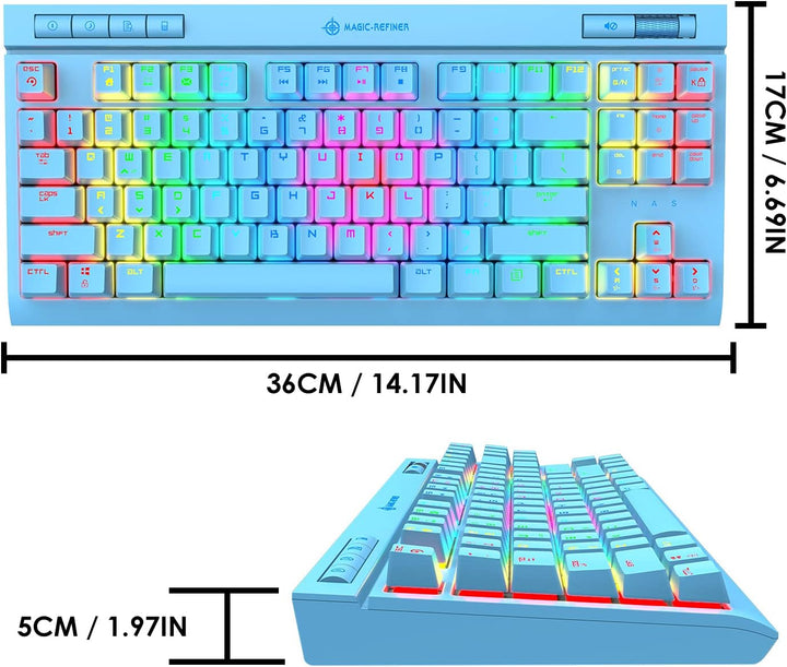 TKL – Gaming-Tastatur, 18 Chroma-RGB-beleuchtete mechanische Tastatur mit LED-Hintergrundbeleuchtung