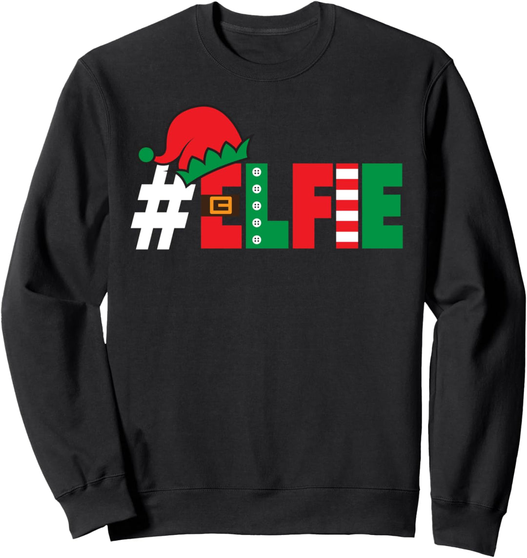 #Elfie Lustiges Weihnachts-Elfie-Elfen-Selfie-Bild, Feiertags-Pun Sweatshirt