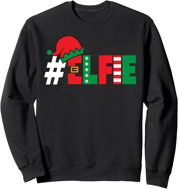 #Elfie Lustiges Weihnachts-Elfie-Elfen-Selfie-Bild, Feiertags-Pun Sweatshirt