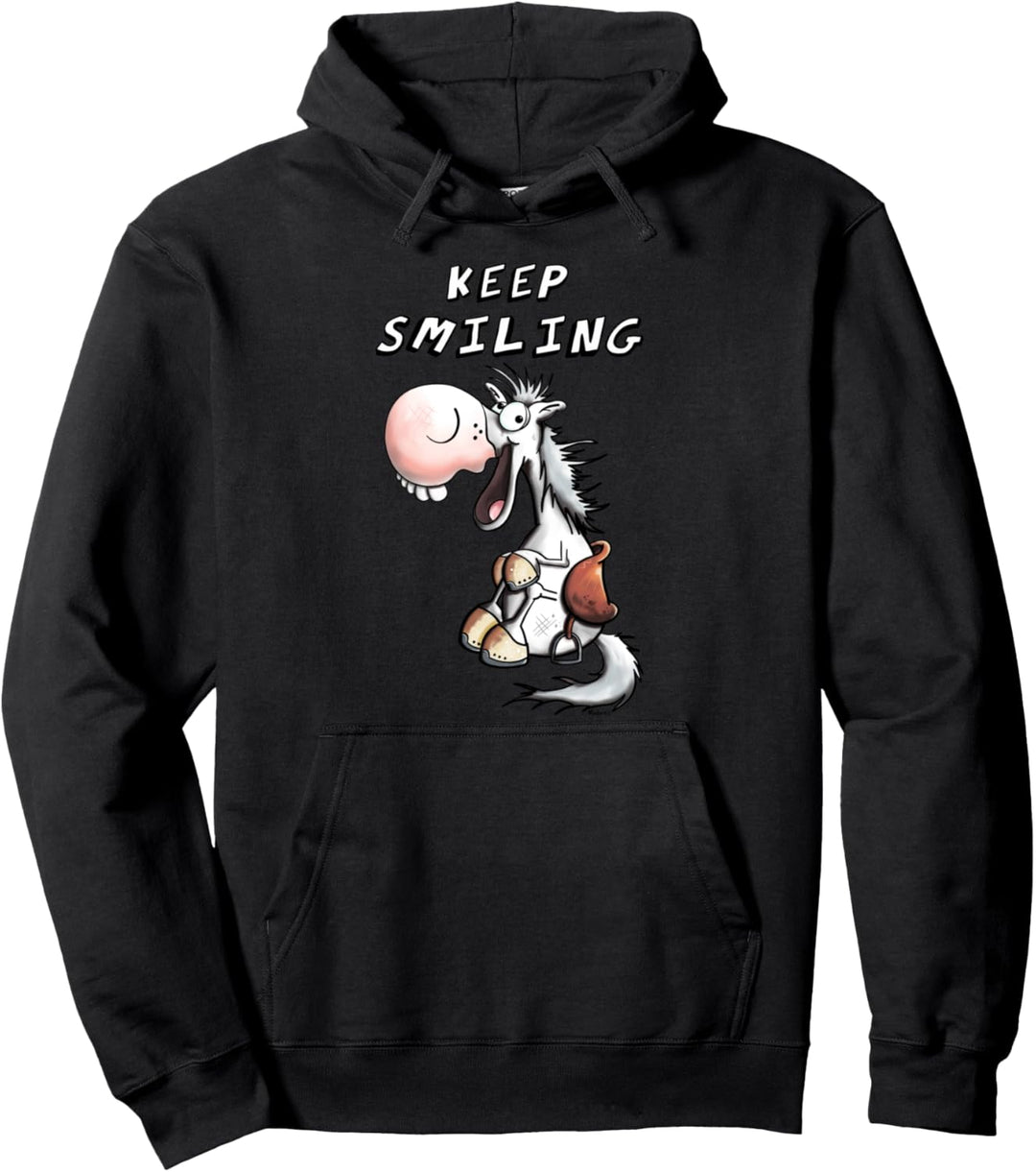 Keep Smiling Pferd I Lachendes Pony I Pferde Sprüche Pullover Hoodie