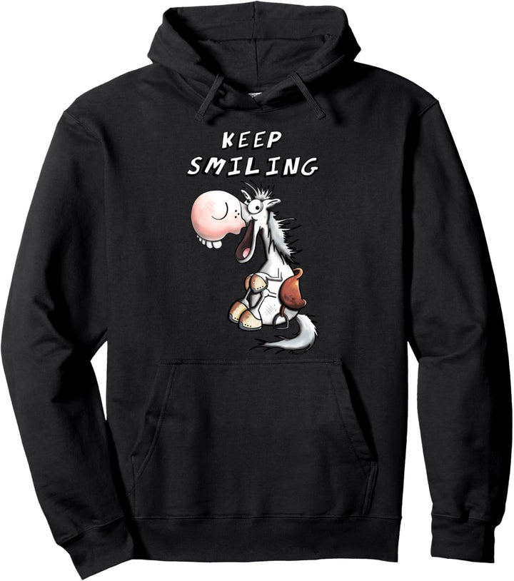 Keep Smiling Pferd I Lachendes Pony I Pferde Sprüche Pullover Hoodie