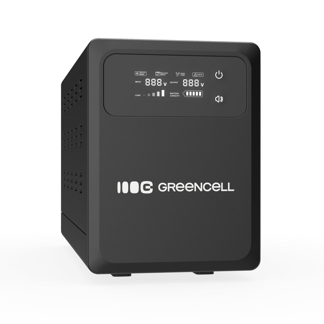 Green Cell USV 1200W 2000VA PowerCore, Notstromversorgung mit LCD Display, AVR UPS mit Reiner Sinusw