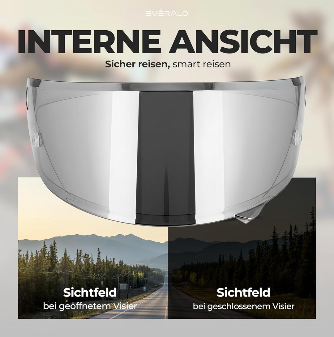 kompatibel mit Visier Hjc RPHA 1 - RPHA 1 V2 CARBON - HJ35 (Verspiegelt Chrom), Verspiegelt Chrom